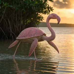 Flamingo + Sea turtle